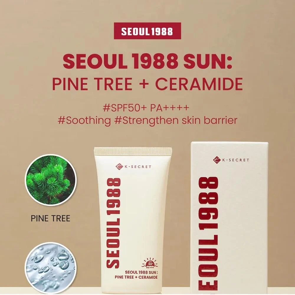 K-Secret Seoul 1988 With Pine Tree + Ceramide SPF50+ & PA++++ Sunscreen 50ml