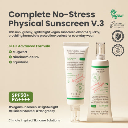 Axis-Y Complete No Stress SPF50+ PA++++ Physical Sunscreen 50ml