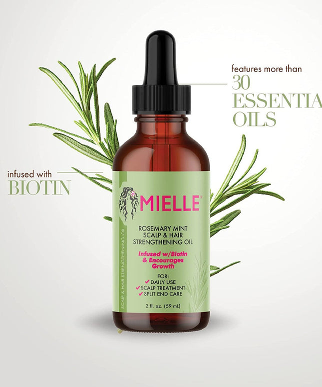 MMielle Rosemary Mint Scalp & Hair Strengthening Oil Infused With Biotin For All Hair Types 59ml