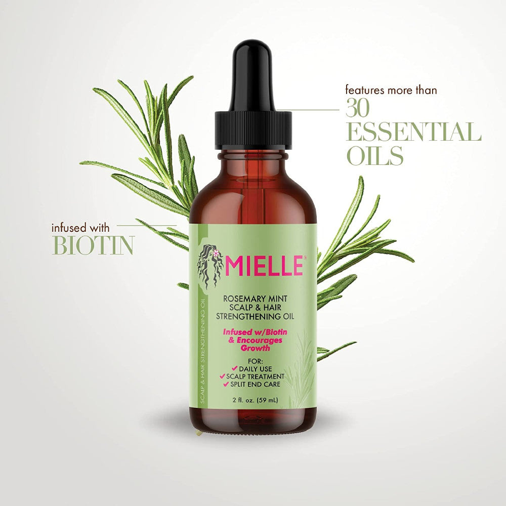 MMielle Rosemary Mint Scalp & Hair Strengthening Oil Infused With Biotin For All Hair Types 59ml