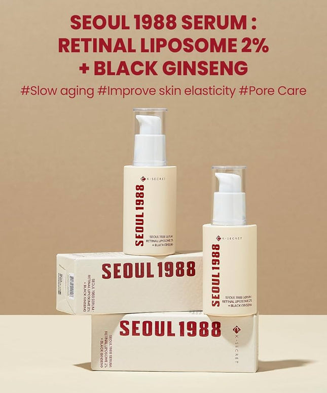 K-Secret Seoul 1988 With Retinal Liposome 2% + Black Ginseng Anti Aging Face Serum 30ml