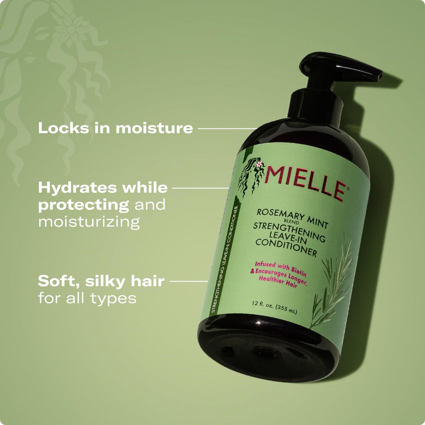 Mielle Rosemary Mint Hair Strengthening Leave-In Conditioner For All Hair Types 355ml
