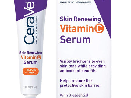 CeraVe Skin Renewing 10% Pure Vitamin C Serum with Ceramides for Brighter & Smoother Skin 30ml