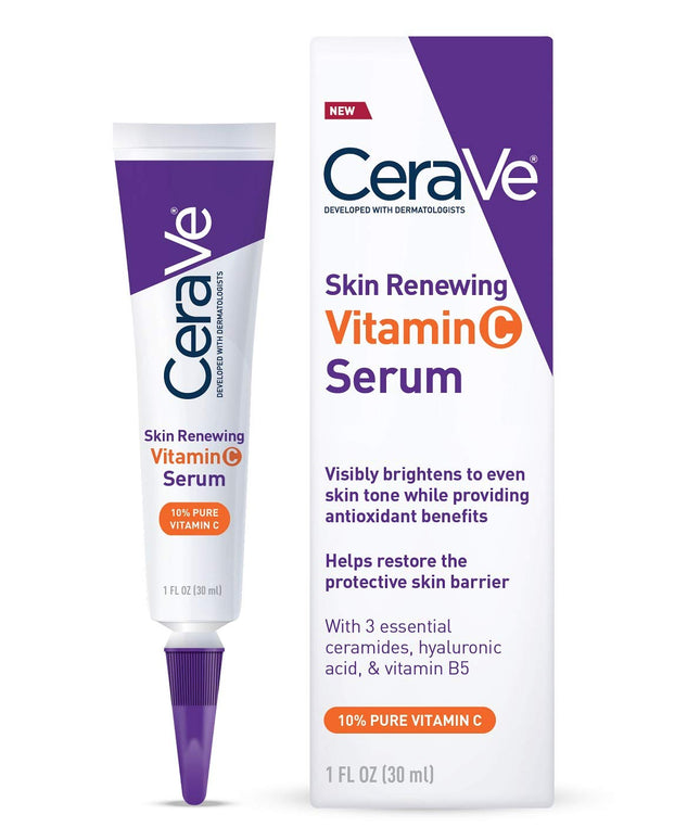 CeraVe Skin Renewing 10% Pure Vitamin C Serum with Ceramides for Brighter & Smoother Skin 30ml