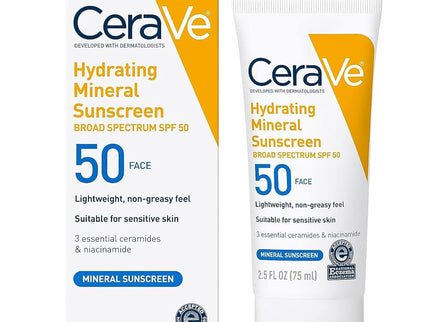 CeraVe Hydrating Mineral Sunscreen SPF50 Face 75ml