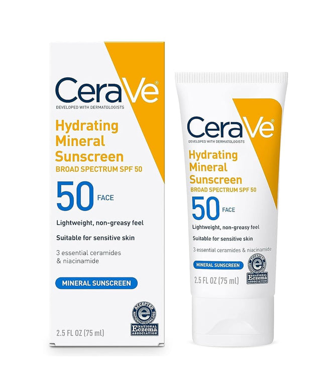 CeraVe Hydrating Mineral Sunscreen SPF50 Face 75ml