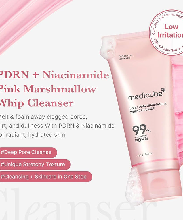 medicube PDRN Pink Niacinamide Whip Cleanser 120ml