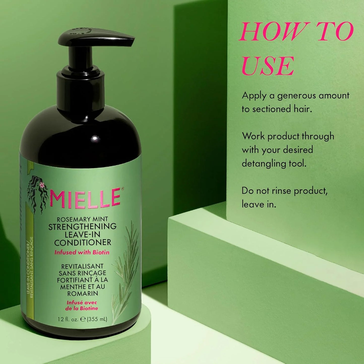 Mielle Rosemary Mint Hair Strengthening Leave-In Conditioner For All Hair Types 355ml