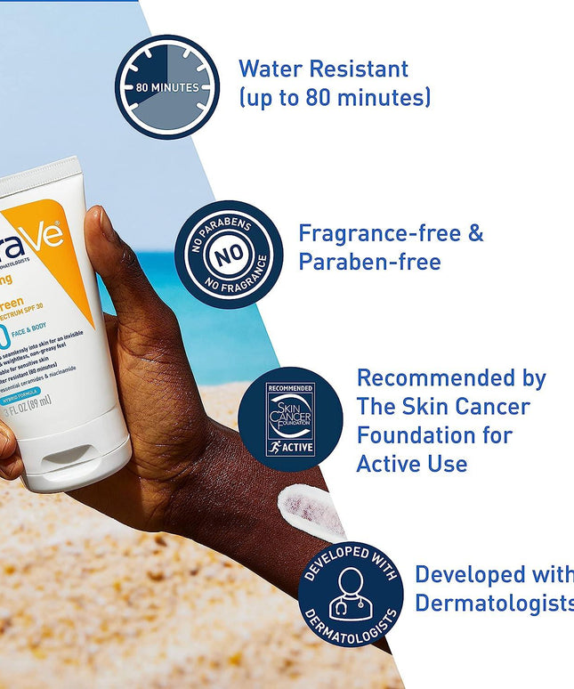 CeraVe Hydrating Sheer Sunscreen SPF30 For Face & Body 89 ml