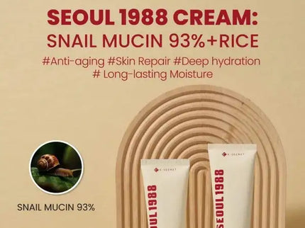 K-Secret Seoul 1988 Snail Mucin 93% + Rice Extract Cream 100ml