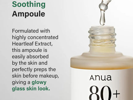 Anua Heartleaf 80 Moisture Soothing Facial Ampoule For Combination, Sensitive & Acne Prone Skin 30ml