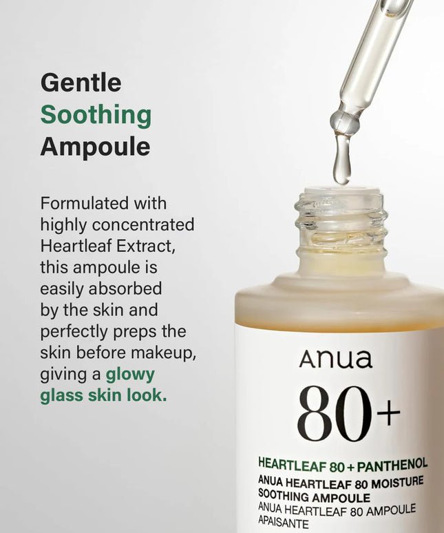Anua Heartleaf 80 Moisture Soothing Facial Ampoule For Combination, Sensitive & Acne Prone Skin 30ml