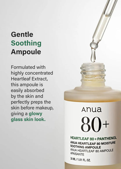 Anua Heartleaf 80 Moisture Soothing Facial Ampoule For Combination, Sensitive & Acne Prone Skin 30ml