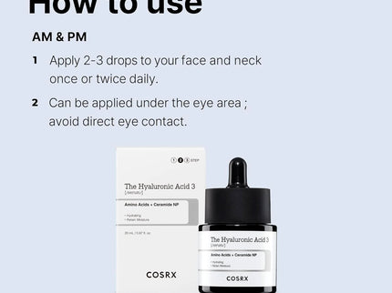 Cosrx The Hyaluronic Acid 3 Hydrating Facial Serum For All Skin Types 20ml