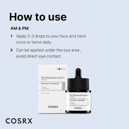 Cosrx The Hyaluronic Acid 3 Hydrating Facial Serum For All Skin Types 20ml