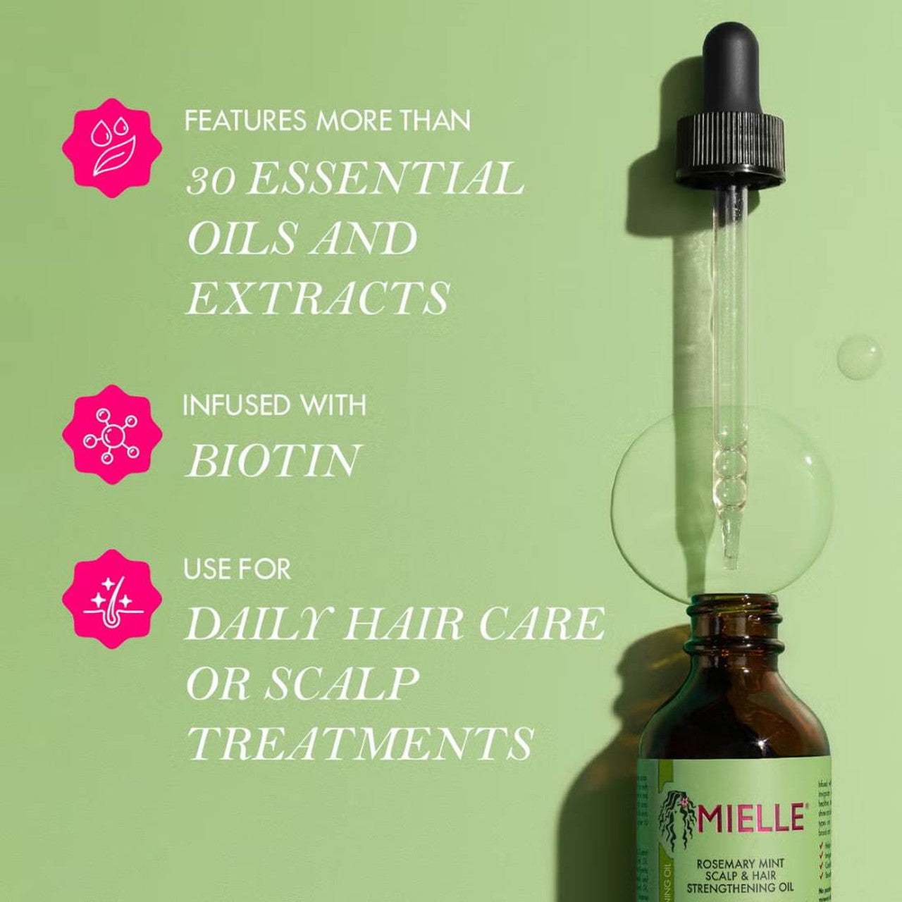MMielle Rosemary Mint Scalp & Hair Strengthening Oil Infused With Biotin For All Hair Types 59ml
