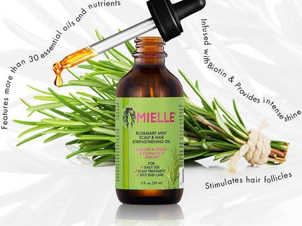 MMielle Rosemary Mint Scalp & Hair Strengthening Oil Infused With Biotin For All Hair Types 59ml