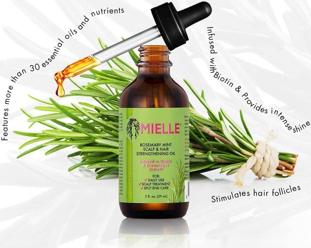 MMielle Rosemary Mint Scalp & Hair Strengthening Oil Infused With Biotin For All Hair Types 59ml