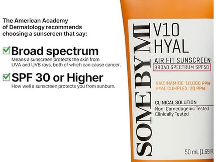 Face Sunscreen Some by Mi V10 Hyal Air Fit Sunscreen SPF 50