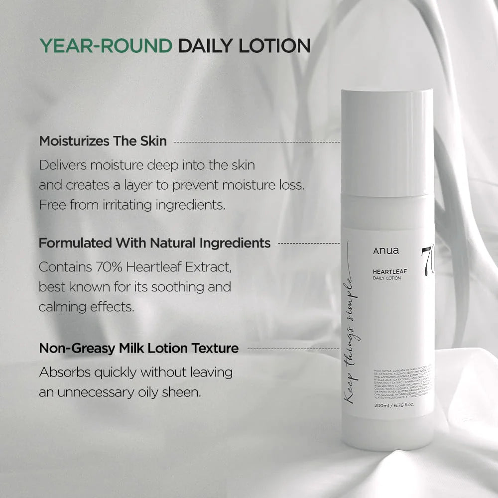Anua Heartleaf 70% Daily Lotion With Hyaluronic Acid 200ml