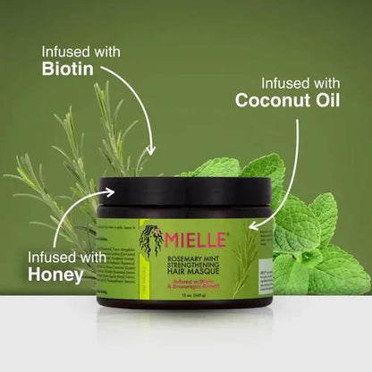 Mielle Rosemary Mint Hair Strengthening Masque With Biotin For Hair Types 340g