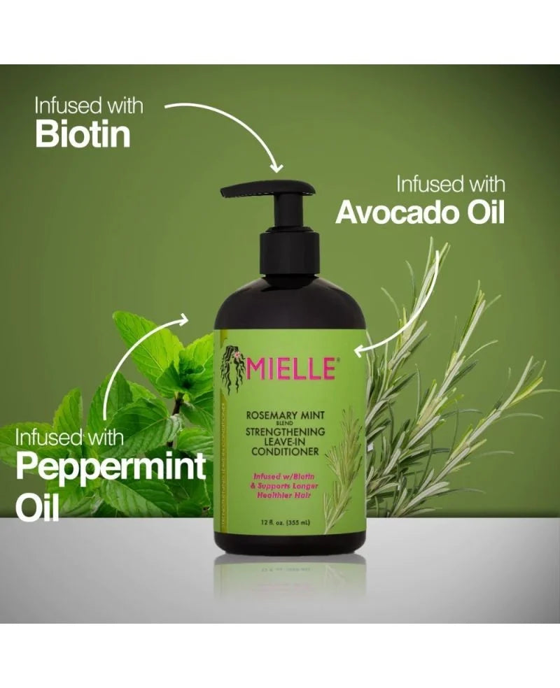 Mielle Rosemary Mint Hair Strengthening Leave-In Conditioner For All Hair Types 355ml